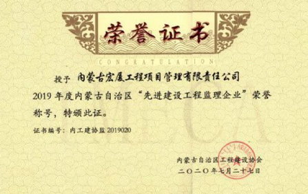 2020先进建设工程监理企业